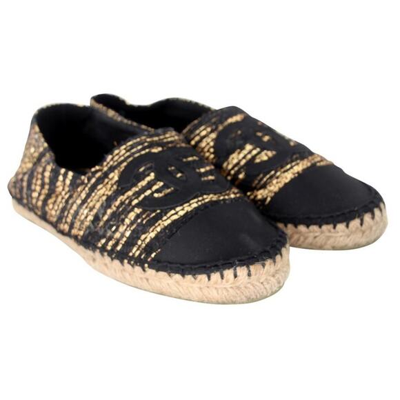 Chanel Espadrille 38 Tweed Canvas Flats CC-S0207P-C001 - Picture 5 of 12